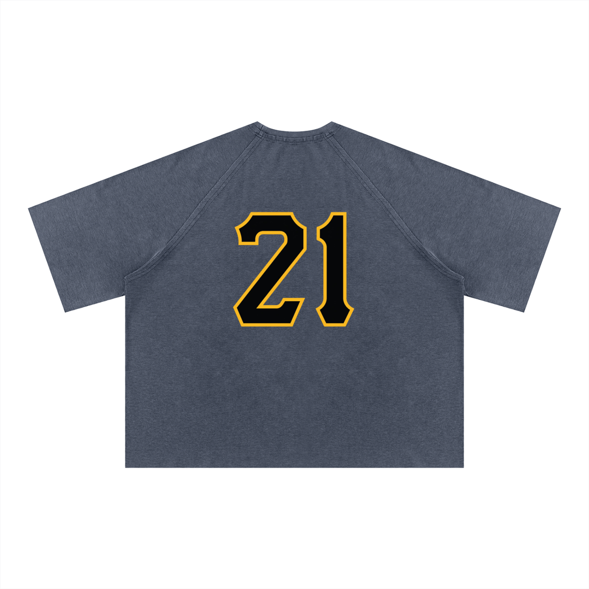 PIRVTES - Unisex Mineral Wash Boxy Waffle T-Shirt