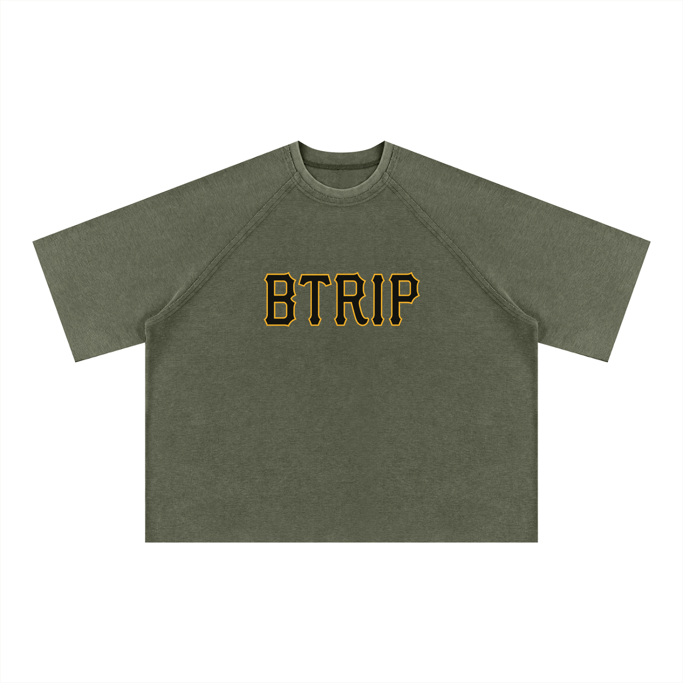 PIRVTES - Unisex Mineral Wash Boxy Waffle T-Shirt