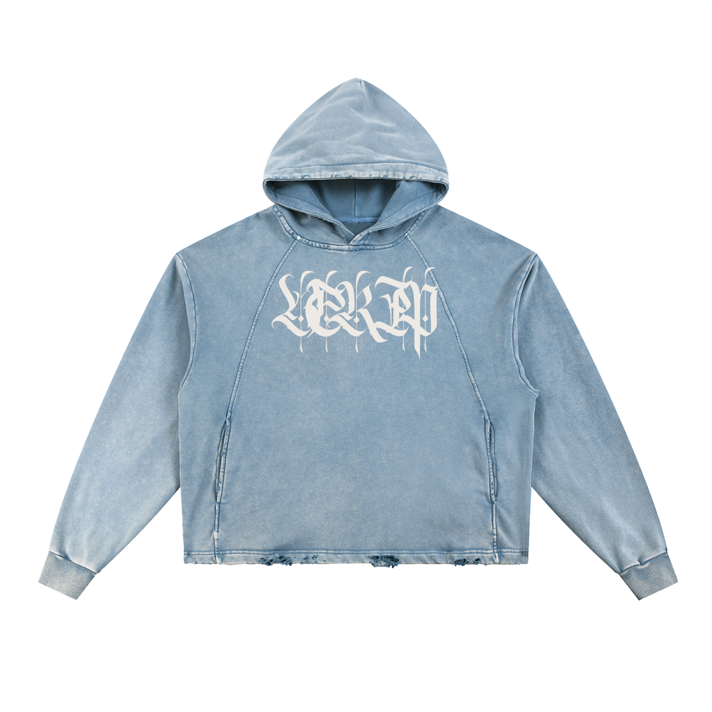 WVVES - Vintage Washed Frayed-Hem Hoodie