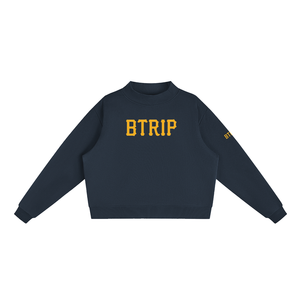 PIRVTES | Women's Gold Emblem Mock-Neck Sweatshirt