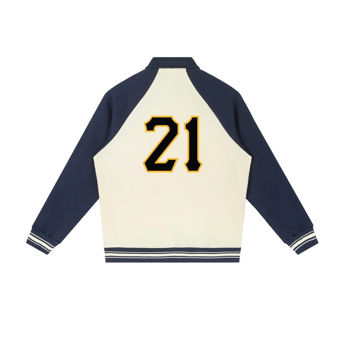 PIRVTES - Contrast Raglan Sleeve Baseball Jacket