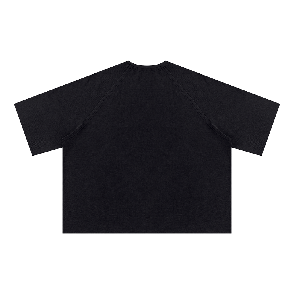 PIRVTES - Unisex Mineral Wash Boxy Waffle T-Shirt