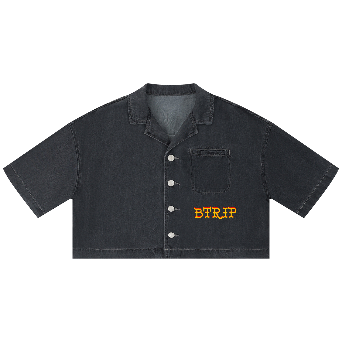 GVBV - Women's Vintage Wash Boxy Cropped Shirt