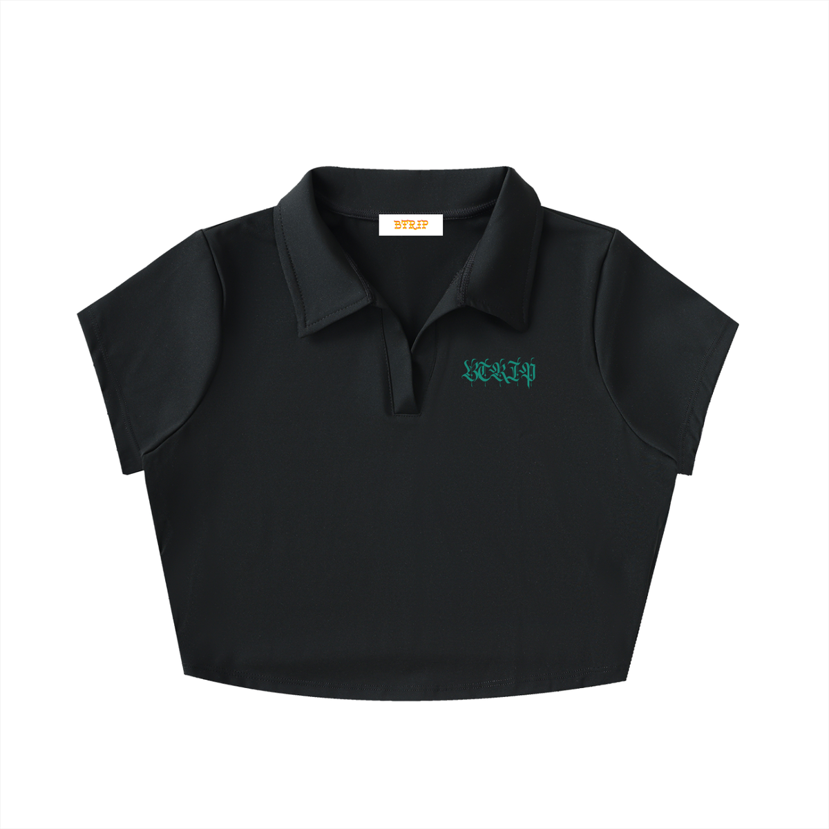 MOVE LIKE THIS | The V-Neck Lapel Crop Polo Top
