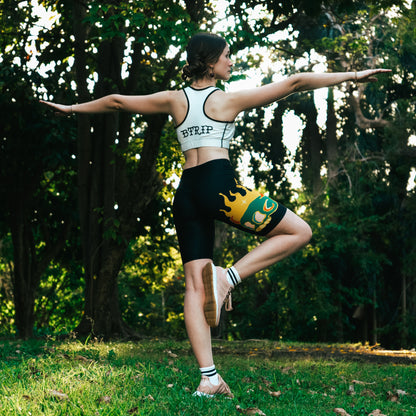 Skull Biker Shorts — Black | High-Waist Compression
