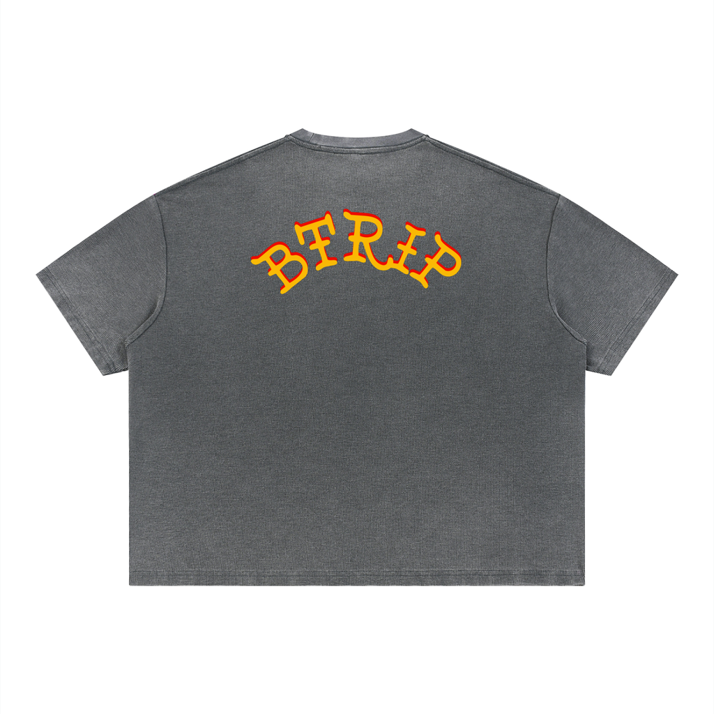 NOT VFRVID - Unisex Vintage Wash Sunfade Boxy Waffle T-Shirt