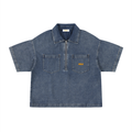 RAD - Unisex Vintage Wash Boxy Quarter-Zip Denim Shirt