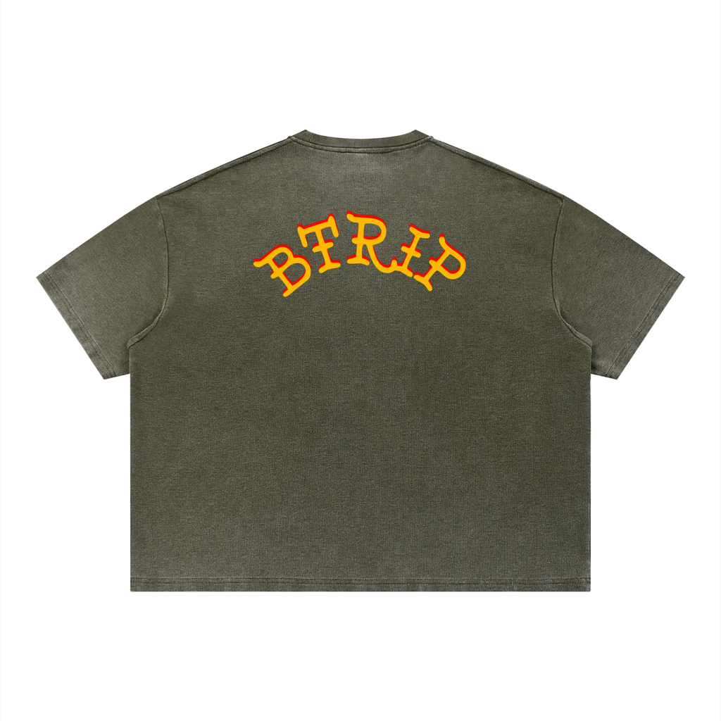 NOT VFRVID - Unisex Vintage Wash Sunfade Boxy Waffle T-Shirt