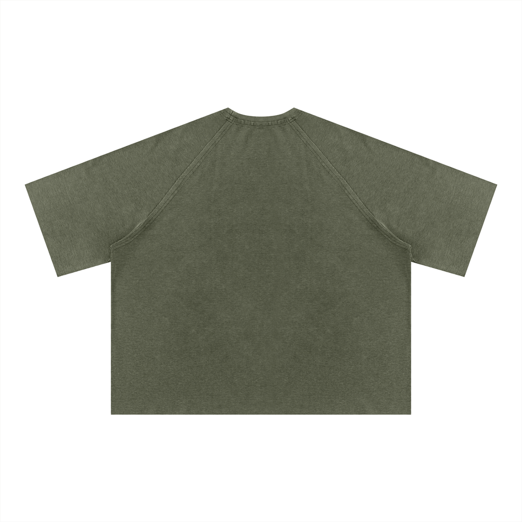PIRVTES - Unisex Mineral Wash Boxy Waffle T-Shirt