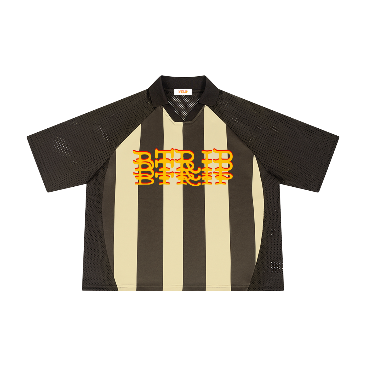 FVNBVSED - Unisex Striped Mesh Boxy Soccer Jersey