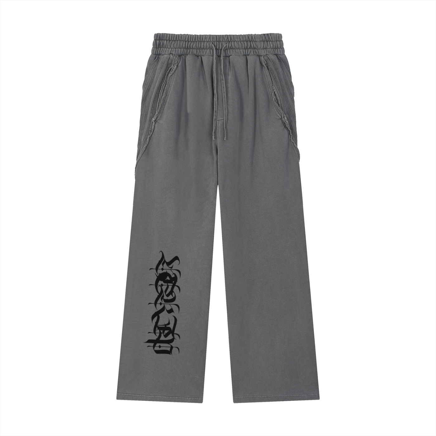 MOON - Snow Washed Tape Raw Edge Sweatpants