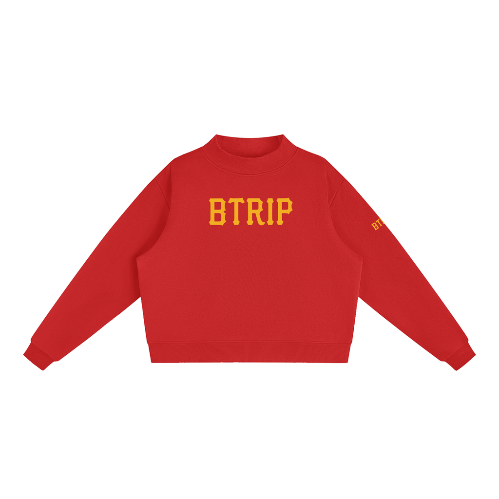 WHVT IF - Essential Fleece Mock-Neck Crew Sweatshirt